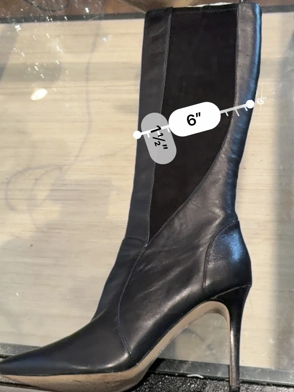 Trouve Black Over-the-Knee Pointed Toe Boots